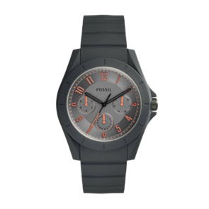 Uhrenarmband (Armband + Gehäuse-Kombination) Fossil FS5221 Silikon Grau 21mm